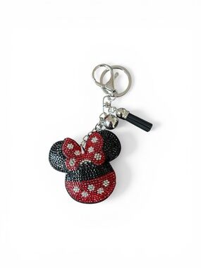 Rhinestone Minnie Mouse Keychain Card Holder - Black & Red